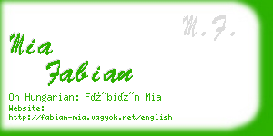 mia fabian business card